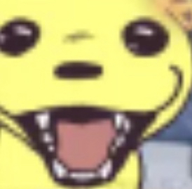 monk from rainworld in low quality looking silly